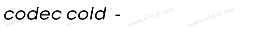 codec cold字体字体转换